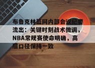 米兰体育登录-包含布鲁克林篮网内部会议纪要流出：关键时刻战术微调，NBA常规赛使命明确，高层口径保持一致的词条